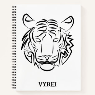 Schwarz-Weiß-Tiger Notizblock