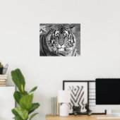 Schwarz-Weiß-Tiger Poster (Heimbüro)