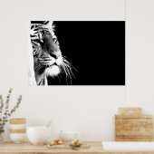 Schwarz-Weiß-Tiger Poster (Küche)