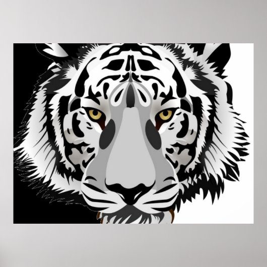 Schwarz-weiß Tiger Poster (Vorne)