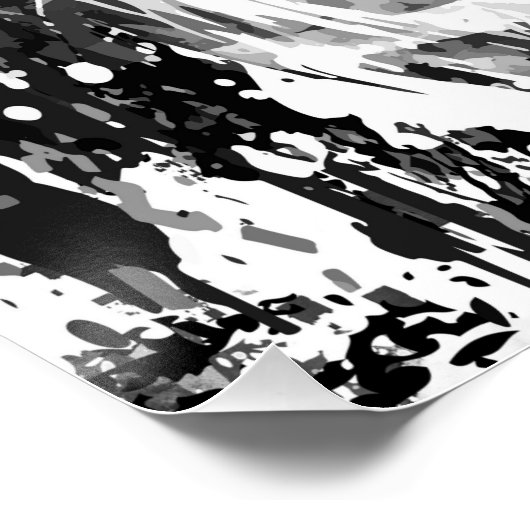 Schwarz-Weiß-Tiger-Poster - Tiger Zeichnend Poster (Ecke)