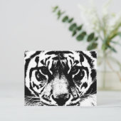Schwarz-Weiß-Tiger Postkarte (Stehend Vorderseite)