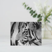 Schwarz-Weiß-Tiger Postkarte (Stehend Vorderseite)