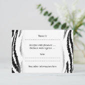 Schwarz-Weiß Tiger Print. Tigermuster RSVP Karte (Stehend Vorderseite)