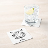 Schwarz-Weiß-Tiger Rechteckiger Pappuntersetzer (Vor Ort)