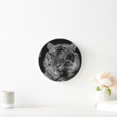Schwarz-Weiß-Tiger Runde Wanduhr (Zuhause)