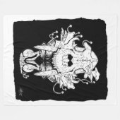 Schwarz-Weiß-Tiger-Schädel und Motte Fleece Blanke (Vorderseite (Horizontal))