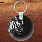Schwarz-Weiß-Tiger Schlüsselanhänger (Vorderseite)