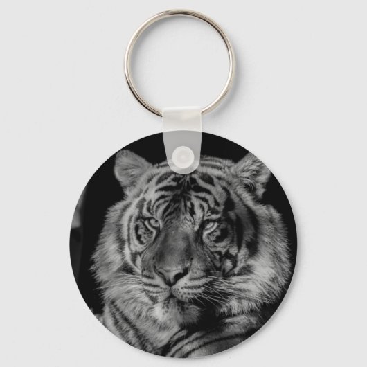 Schwarz-Weiß-Tiger Schlüsselanhänger (Vorderseite)