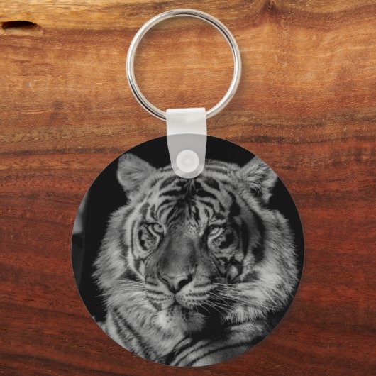 Schwarz-Weiß-Tiger Schlüsselanhänger (Vorderseite)