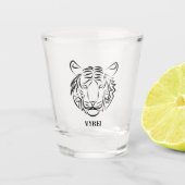 Schwarz-Weiß-Tiger Schnapsglas (Vorderseite)