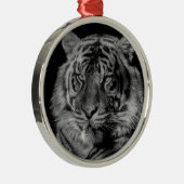 Schwarz-Weiß-Tiger Silbernes Ornament (Rechts)