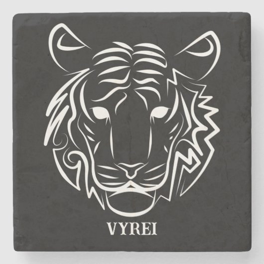 Schwarz-Weiß-Tiger Steinuntersetzer (Vorderseite)