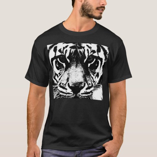 Schwarz-Weiß-Tiger T-Shirt (Vorderseite)