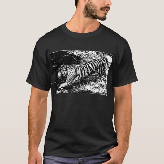 Schwarz-Weiß-Tiger T-Shirt (Vorderseite)