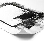 Schwarz-Weiß-Tinte Abstrakt Poster (Ecke)