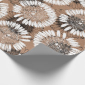 Schwarz-Weiß-Tinte Daisy Kraft Paper Artistic  Geschenkpapier (Ecke)