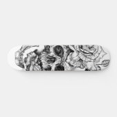 Schwarz-Weiß-Tinte Zeichnend Skull-Skate-Deck Skateboard (Horizontal)