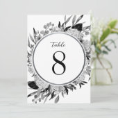 Schwarz-Weiß-Tischnummer Einladung (Stehend Vorderseite)