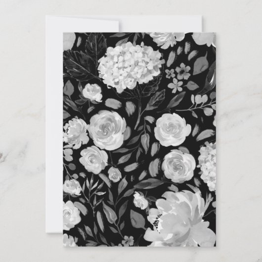 Schwarz-Weiß-Tischnummer Einladung (Rückseite)