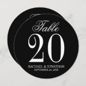 Schwarz-Weiß-Tischnummer Einladung (Vorne/Hinten)