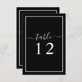 Schwarz-Weiß-Tischnummer Einladung (Vorne/Hinten)
