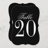Schwarz-Weiß-Tischnummer Einladung (Vorne/Hinten)