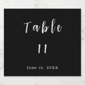 Schwarz-Weiß-Tischnummer Schaumweinetikett (Einzelnes Label)