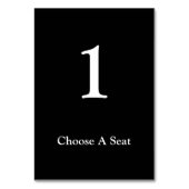 Schwarz/Weiß-Tischnummer Tischnummer (Rückseite)