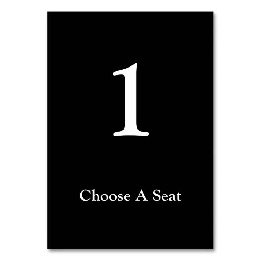 Schwarz/Weiß-Tischnummer Tischnummer (Rückseite)