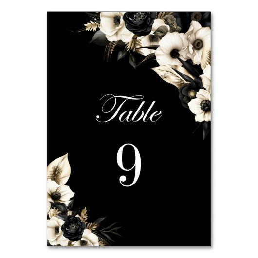 Schwarz-Weiß-Tischnummer Tischnummer (Rückseite)