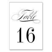 Schwarz-Weiß-Tischnummer Tischnummer (Vorderseite)
