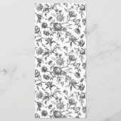 Schwarz-Weiß-Toile-Arch-Hochzeitsmenü Menükarte (Rückseite)