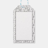 Schwarz-weiß-Toile-Blumen-Geschenk Geschenkanhänger (Rückseite)
