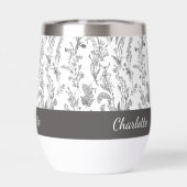 Schwarz-weiß-Toile-Blumenmuster mit individuellem (Rückseite)
