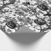 Schwarz/Weiß Toile Halloween Geschenkpapier (Ecke)