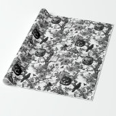 Schwarz/Weiß Toile Halloween Geschenkpapier (Ungerollt)