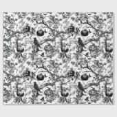 Schwarz/Weiß Toile Halloween Geschenkpapier (Flach)
