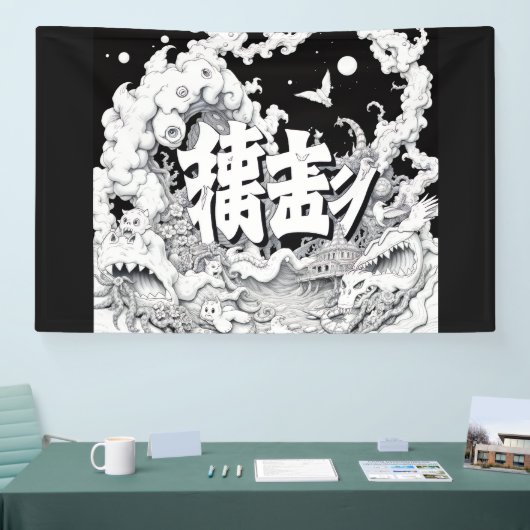 Schwarz-Weiß-Tokio Banner (Messe)