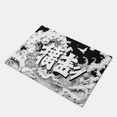 Schwarz-Weiß-Tokio Fußmatte (Schrägansicht)