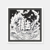 Schwarz-Weiß-Tokio Serviette (Vorderseite)