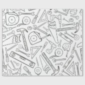 Schwarz-Weiß-Tools Geschenkpapier (Flach)