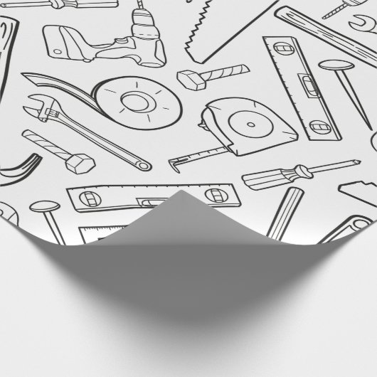 Schwarz-Weiß-Tools Geschenkpapier (Ecke)