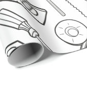 Schwarz-Weiß-Tools Geschenkpapier (Rolleneckpunkt)