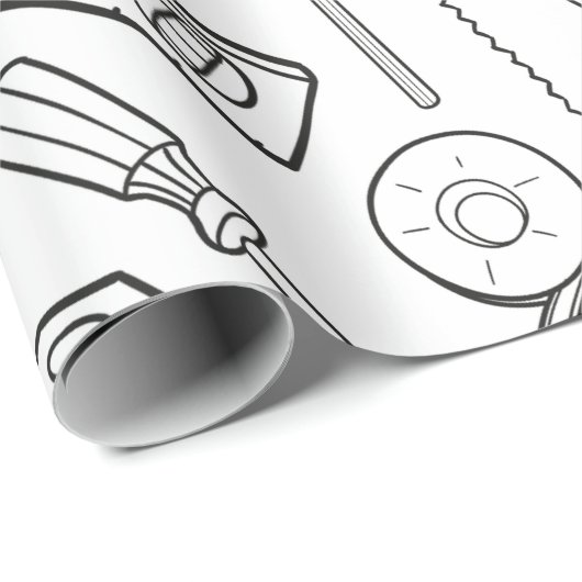 Schwarz-Weiß-Tools Geschenkpapier (Rolleneckpunkt)