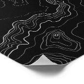 Schwarz-Weiß-Topografie-Karte Poster (Ecke)