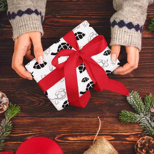 Schwarz-Weiß-Tortoise Geschenkpapier