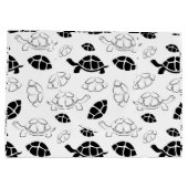 Schwarz-Weiß-Tortoise Große Geschenktüte (Rückseite)