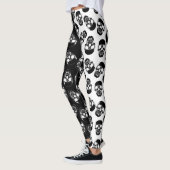 Schwarz-Weiß-Tosskopf-Halloween-Leggings Leggings (Links)