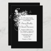 Schwarz-Weiß-Touch der Elegance Einladung (Vorne/Hinten)